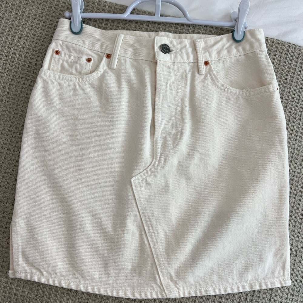 Grlfrnd denim pencil miniskirt - off white. Size 24. Great condition.